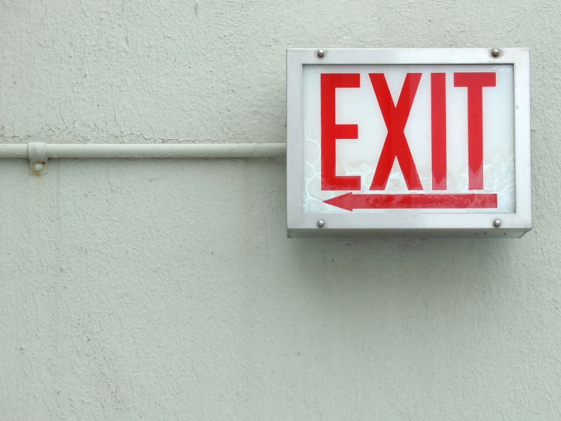 Fire Exit Sign Installation detail