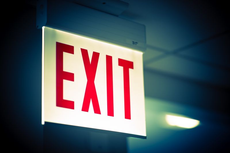 Fire Exit Sign Installation detail